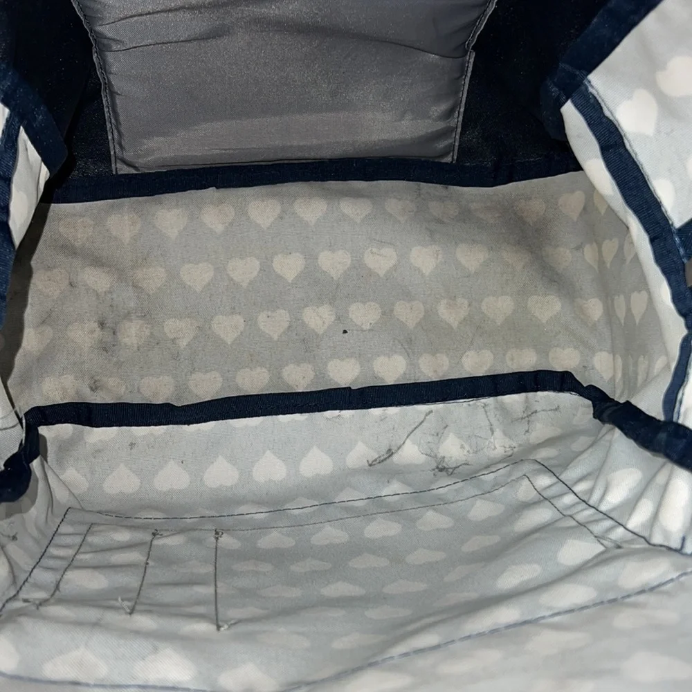 Jansport Superbreak Navy With White Hearts Backpack